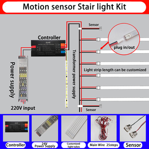 Không thấm nước IP68 đồng <span class=keywords><strong>led</strong></span> cầu thang ánh sáng bước ánh sáng cho ngoài trời Motion Sensor app điều khiển từ xa thông minh cầu thang chiếu sáng - Product Image 2