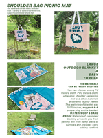 Couverture de pique-nique bohème personnalisée, impression couleur intégrale, légère, durable, 4 saisons, lavable, 3 couches, imperméable pour l'extérieur
