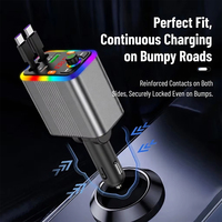 Chargeur de voiture rapide 5-en-1 100W avec ports QC3.0/PD3.0 Type-C, câbles rétractables et écran LED pour appareils médicaux