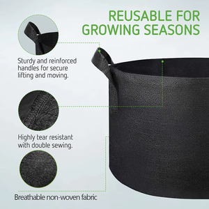 Sacs de culture <span class=keywords><strong>en</strong></span> tissu respirant de 20 gallons, lot de 5 - Pots pliables portables, gain de place pour les tentes de culture, les légumes, les fruits et les arbres - Product Image 3