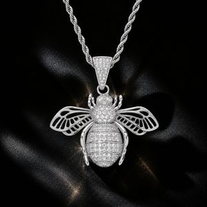 Elegante Collana con Ciondolo Ape in Ottone e Zirconi per Uomo Donna, Stile Hip Hop, per Amanti della Natura, Dorata e Argentata, con Zirconi Incastonati, Regalo Statement a Forma di Animale - Product Image 5