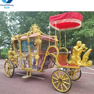 Royal luxury sculpture carriage platinum double-row sightseeing carriage high-performance long-range horse-drawn carriage