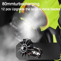 Souffleur à neige sans fil portatif turbo sans balais, puissant, de qualité industrielle, avec batterie au lithium