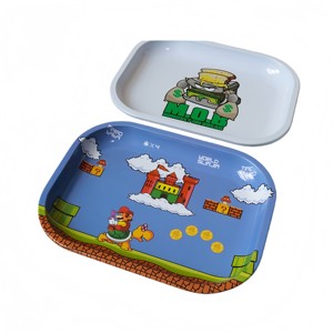 Plateau roulant en fer blanc, taille et motif personnalisés, petit plateau de rangement carré en métal pour accessoires de fumeur - Product Image 6