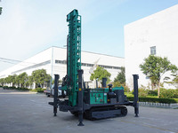 Foreuse hydraulique sur chenilles pour puits d'eau, profondeur 200m et 500m, avec pompe, machine de forage portable