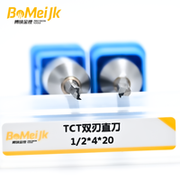 BoMeiJK Mata Bor Router TCT 2 Flute 45 Helix Lurus Tanpa Serpihan 1/2 Inch Shank, Pemotong Karbida untuk Pengerjaan Kayu, ODM OEM, Potongan Bersih
