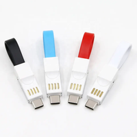 Artículos Promocionales de Regalo, Mini Cable USB Magnético 3 en 1, Duradero, con Llavero, Carga Rápida para Teléfono, Banco de Energía y Escáner de Código de Barras