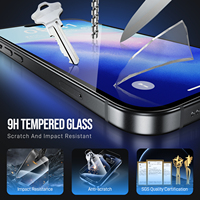 Protection d'écran en verre trempé haute définition anti-reflet, compatible avec les coques, toucher lisse, dureté 9H, couverture complète pour téléphone portable