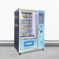 Distributeur automatique HUALANG 24h/24 grande capacité, distributeur automatique de collations et de salades avec accepteur de pièces/espèces