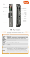 Cerradura Inteligente para el Hogar con Reconocimiento Facial Totalmente Automático, Llave de Huella Dactilar, Desbloqueo Remoto, Aplicación Tuya, Puerta de Villa, Wi-Fi, Grado C, Aluminio