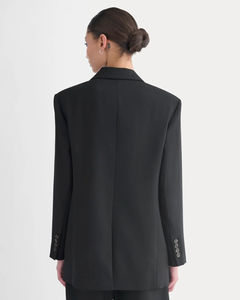 Blazer de Punto para Mujer, Cierre de un Botón, Color Sólido, Impermeable y Elegante - Product Image 3