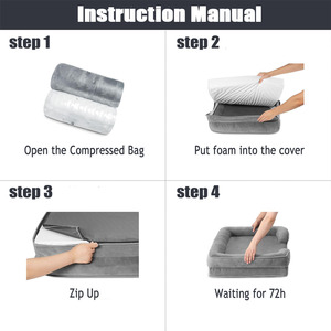 Camas ortopédicas antideslizantes para perros grandes, sofá impermeable de espuma viscoelástica, cama para mascotas con lados y cubierta extraíble lavable - Product Image 3