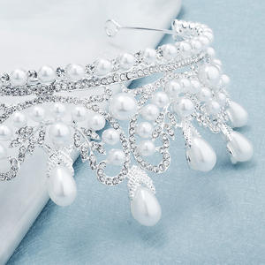 Di cristallo di perle di lusso diadema da sposa e corone per la festa <span class=keywords><strong>della</strong></span> sposa di strass da ballo di nozze accessori per capelli da sposa gioiello - Product Image 5