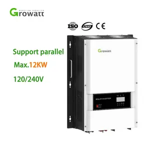 Grolwatt Fase Terpisah 12KW, Inverter Panel Surya SPF12KT DVM Inversor Ganda 120V 240V 4Kva 5KW 6KW 8KW 10KW PV 12 Kva