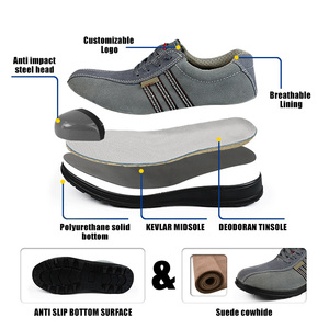 안전화 절연 6kV 스웨이드 소가죽 폴리우레탄 바닥 산업용 전기 기술자용 비강철 토캡 경량 작업화 - Product Image 2