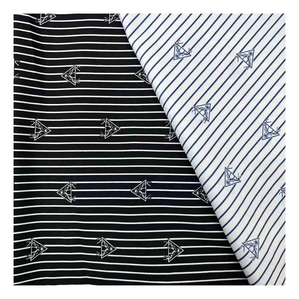 One sided striped children's wear/men's T-shirt casual suit 100 combed cotton printed fabric woven