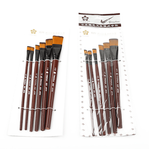 Set di 6 Pennelli per Pittura con Setole in Nylon e Manico Corto in Legno per Acquerello, Acrilico e Olio, per Disegno e Pittura - Product Image 6