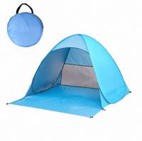 Tente de plage portable en polyester 170T avec structure en fil d'acier, abri extérieur petit et grand format avec sac de transport