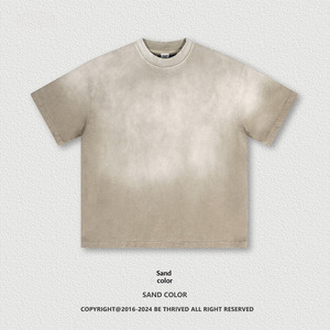 New Cotton Washed Used T-shirt for Men's Fashion Trendy Brand Heavy Weight Short Sleeve T-shirt Wholesale - Product Image 1