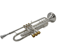 Eastern Music Professional Use Bb Silver Plated Brass Trumpet with Heavy Keys and Stainless Steel Pistons