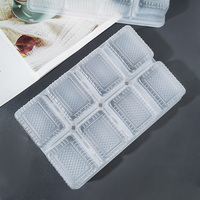 Barquette d'emballage rectangulaire jetable en PP translucide de qualité alimentaire à 8 compartiments pour pains vapeur, marque Zeqiu, pour snacks, pâtisseries et pâtes