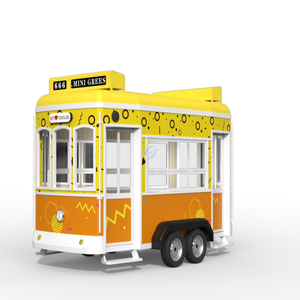 Electric Four-Wheel Mobile Beverage Food Cart, Multi-Functional Sightseeing Street Vending Trailer For Milk Tea & Coffee - Product Image 1