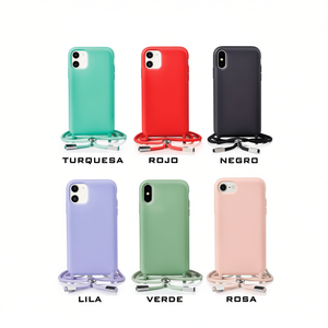 Funda para iPhone DAM con Cordón en Turquesa, Rojo, Negro, Lila, Verde y Rosa - Product Image 3