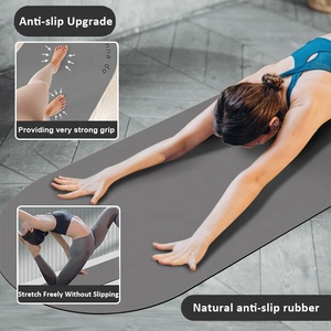 Tappetino Yoga Sansd in Gomma PU a Doppia Estremità, Grigio, Forma Ovale/Capsula - Product Image 3