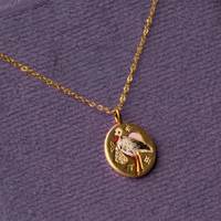 Kalung Liontin Koin Vintage Berlapis Emas dengan Pesona Angsa, Kupu-kupu, dan Bunga, Rantai Baja Anti Karat yang Ramping, Perhiasan Wanita Gaya Boho untuk Sehari-hari