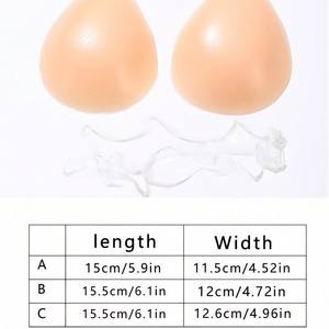 Sujetador superior transparente con parche en el pecho de silicona grande, nuevo al por mayor, bragas gruesas fruncidas, tipo <span class=keywords><strong>Bikini</strong></span> de tiro alto, sexy sin cables - Product Image 4