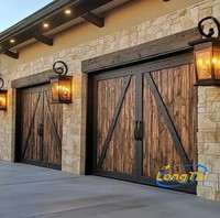 LONG TAI Porte de garage en bois sectionnelle électrique automatique à double peau pour voiture