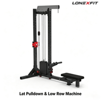 Máquina Comercial de Poleas Altas y Bajas con Doble Cable para Ejercicios de Fuerza de Espalda, 70kg, Cromado