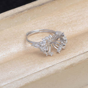 Anneau en argent S925 plaqué or 14 carats, accessoire de bricolage, glace et neige, réglable, 11-12 mm, support vide pour bijoux en perles, taille 3 mm - Product Image 4