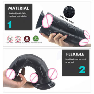 Vibrador grande de PVC para mulheres adultas e mulheres, com bico duplo, brinquedo sexual para homens, masturbação anal, para lésbicas e gays - Product Image 4