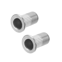 Rivet à tête plate moletée en acier au carbone noir OEM M4, insert fileté pour panneau en tôle