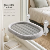 Lot de 2 repose-convoyeurs pour chat, hamac de fenêtre sans fil pliable avec 4 grandes ventouses robustes, coussin réversible