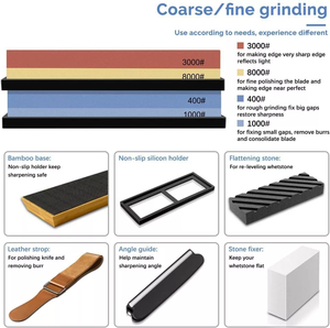 US Local Stock expédié en 24H livraison gratuite USA 9 pièces <span class=keywords><strong>couteau</strong></span> affûtage <span class=keywords><strong>pierre</strong></span> <span class=keywords><strong>à</strong></span> <span class=keywords><strong>eau</strong></span> double <span class=keywords><strong>pierre</strong></span> <span class=keywords><strong>à</strong></span> <span class=keywords><strong>aiguiser</strong></span> ensemble 400 1000 3000 8000 grain nouveau - Product Image 2