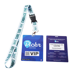 Tốt nhất bán Polyester PVC ID thẻ dây buộc với móc in văn bản hình ảnh và mã QR cho sự kiện Hậu Trường truy cập đi - Product Image 6
