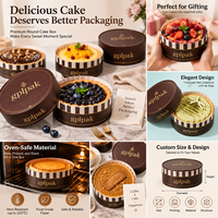 Boîte cylindrique personnalisée pour gâteau au fromage basque, prête pour le four, en carton, pour l'emballage et la personnalisation des desserts de boulangerie