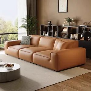 Luxury Living Room Furniture Genuine Leather Sofa Couch Set