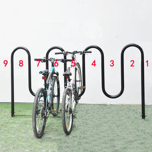 Estante de almacenamiento de bicicletas comercial personalizado con recubrimiento de polvo negro tipo onda - Product Image 3