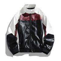 Blouson Bomber Vintage Imperméable en Cuir pour Homme, Style Moto, Hip Hop, Ample, avec Fermeture Éclair, pour Motard et Coureur