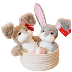 Unisex Gray <strong>Peter</strong> <strong>Rabbit</strong> Stuffed Plush <strong>Toy</strong> Cute Long-Eared Bunny with OEM Logo Cotton Fabric with PP Filling Children's Gifts - Product Image 1