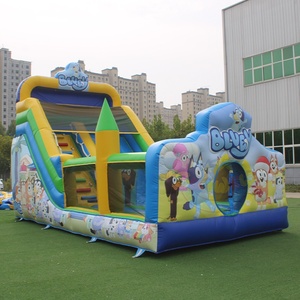 Château gonflable bleu pour fête, chien <span class=keywords><strong>bingo</strong></span>, château gonflable extérieur avec toboggan, château gonflable pour enfants à vendre - Product Image 3