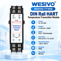 Modul Pemancar Suhu Rel DIN Akurasi Tinggi RTD Thermocouple Output 4-20mA HART