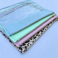 Sac de rangement portable en nylon transparent PVC sur mesure pour travaux d'aiguille, broderie, point de croix, avec fermeture éclair dorée, sacs pour projets de broderie