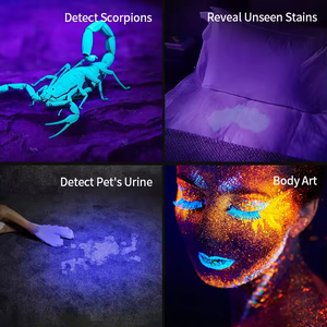 Mini Có Thể Sạc Lại 365nm UV Màu Đen Ánh Sáng Torch Hợp Kim Nhôm Cơ Thể USB Có Thể Sạc Lại Pet Da Nành Phát Hiện Đèn Pin Ngọn Đuốc - Product Image 6