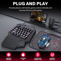 Clavier et souris filaires T-WOLF TF900 à une main avec rétroéclairage RGB, mini clavier de jeu à une main pour les joueurs mobiles et les ordinateurs