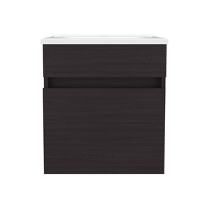 Primavera 18 Inch Wide Floating Bathroom Vanity With Cabinet And <b>Shelves</b> <b>Black</b> - Product Image 5