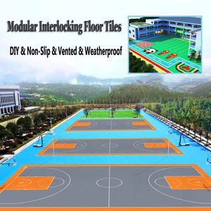 Superficie de Juego de Baloncesto de Tamaño Reglamentario de Alta Calidad para Exportación a Granel, Loseta Entrelazada Drenable, Alta Resistencia a Impactos, Fácil de Limpiar - Product Image 3